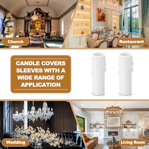PATIKIL 26 Inch Tall Candle Socket Covers 10Pcs White E12