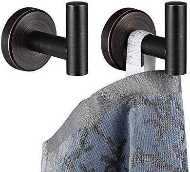 JQK Oil Rubbed Bronze Towel Hook 304 Stainless Steel Pack of 2
