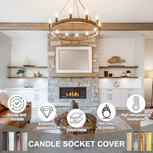 PATIKIL 315 Inch Metal Candle Socket Covers 9 Pcs