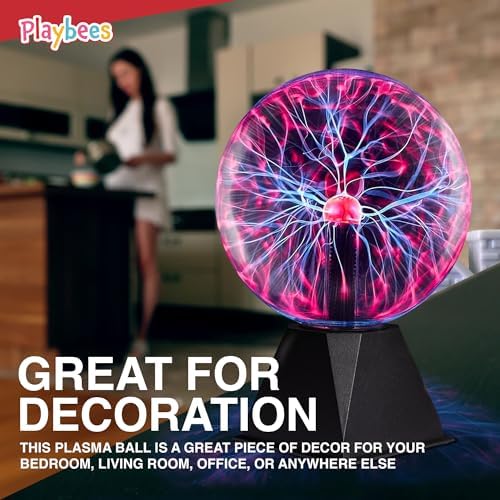 Red Plasma Ball 7 Inch Plug In Tesla Coil Bulb