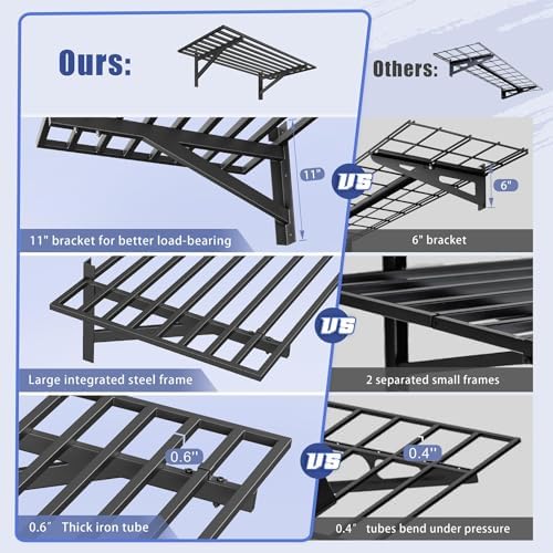 2-Pack 2x4ft Wall Mounted Garage Shelves with Hooks