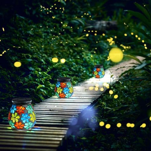 Bshine Mosaic Solar Lantern Outdoor Hanging Waterproof