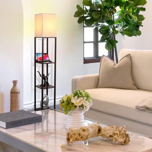 Brightech Maxwell Charger Modern Floor Lamp with USB and Outlet