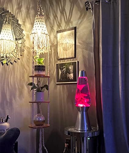 Boho Plug in Pendant Light with 3 Tier Plant Shelf