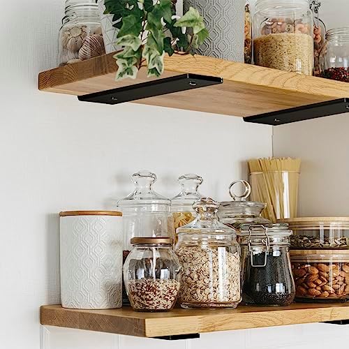 HEART ART L-Shaped Shelf Bracket 10 Inch 2 Pack Black