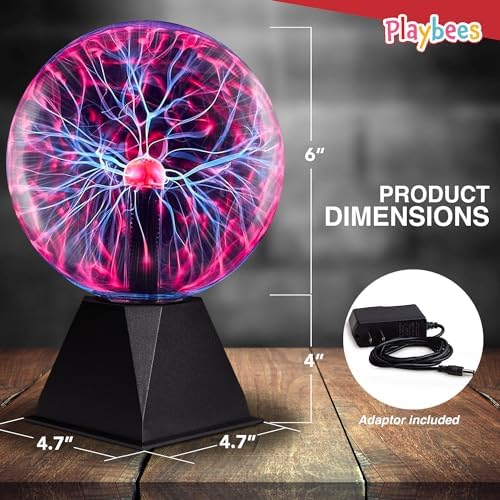 Red Plasma Ball 7 Inch Plug In Tesla Coil Bulb