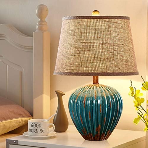 Vintage Ceramic Table Lamp with LED Light