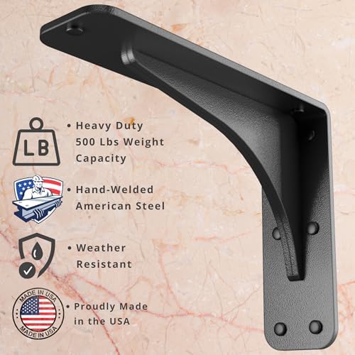 Starby Gladiator Series 500 Lb Low Profile Granite Shelf Brackets 2 Pack