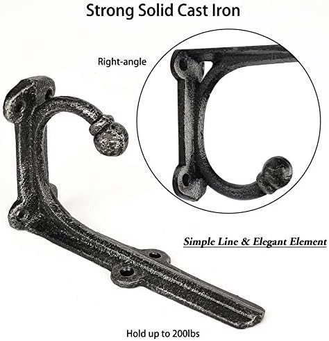 Heavy Duty Floating Shelf Brackets 4 Pack - Cast Iron Black Shelf Supports