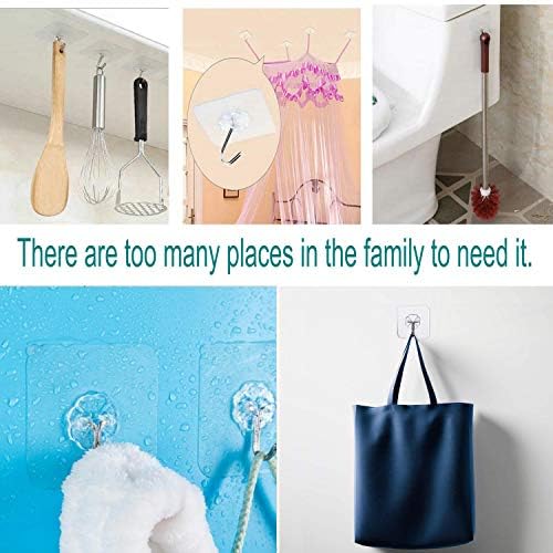 12 Pack Heavy Duty Self Adhesive Hooks - 33lb Max