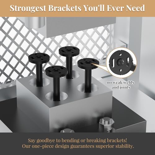 Crafterspirit 8pc Invisible Floating Shelf Brackets Heavy Duty Black