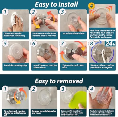 AbluFirst Suction Cup Hooks for Shower and Bathrooms