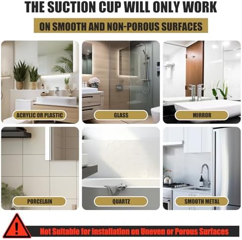 BKV Suction Cup Hooks for Shower and Bathroom Use - 2 Pack