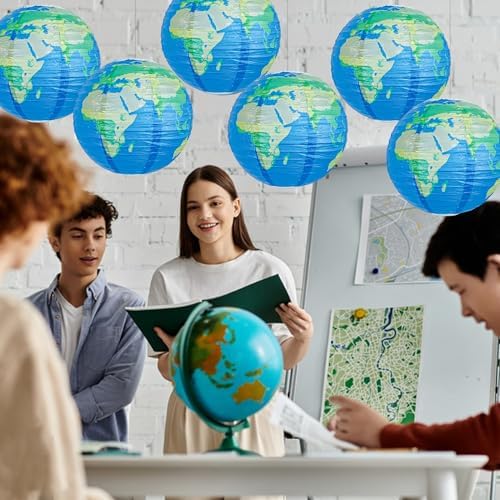 INFITE World Map Paper Lanterns Hanging Decor