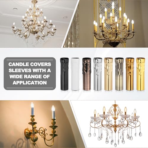 PATIKIL 315 Inch Metal Candle Socket Covers 9 Pcs