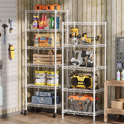SINGAYE 5 Piece Adjustable Metal Wire Shelves Organizer