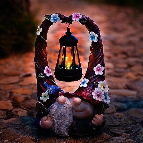 Outdoor Couple Gnome Decorations with Solar Light