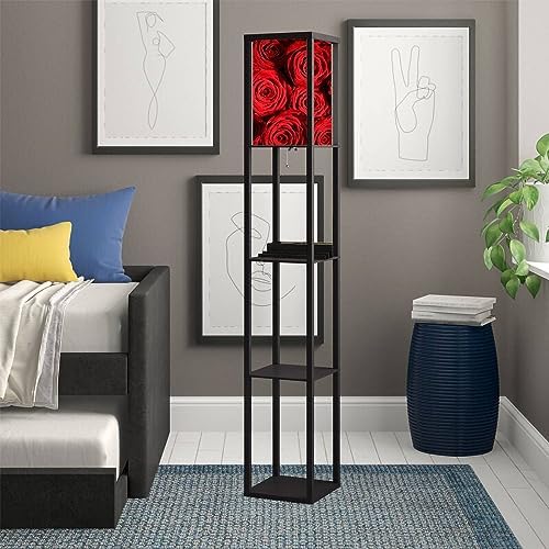 Floor Lamp with Shelves USB Ports Power Outlet