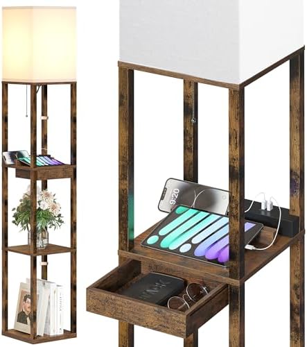 SUNMORY Floor Lamp with Shelves and USB Ports 1