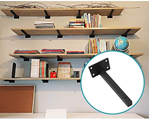 Luomorgo 4 Pcs Floating Shelf Brackets Heavy Duty Black Stainless Steel