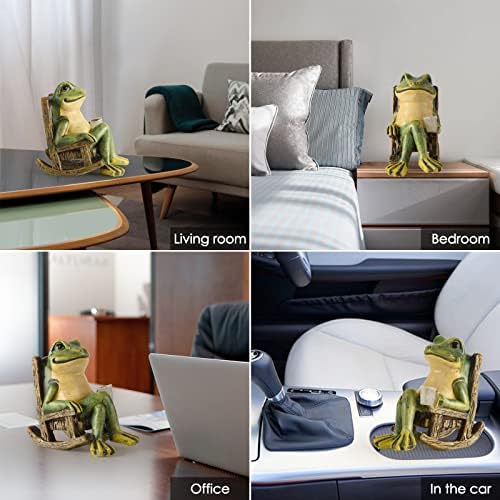 Solar-Powered Miniature Frog Garden Decor Statue