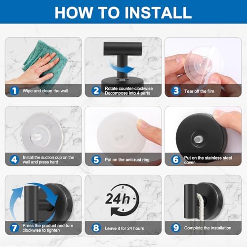 EASETROL Suction Cup Hooks for Glass Window and Shower
