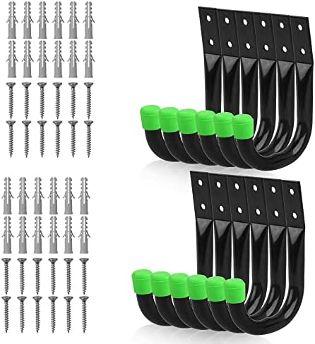 SWANLAKE Heavy Duty Garage Storage Hooks 12PCS Black