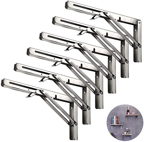 Folding Shelf Brackets 12 Inch Heavy Duty Stainless Steel