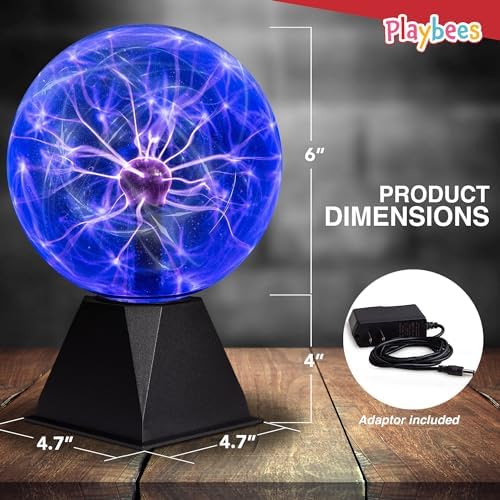Playbees Blue Plasma Ball 7 Inch Tesla Coil Bulb
