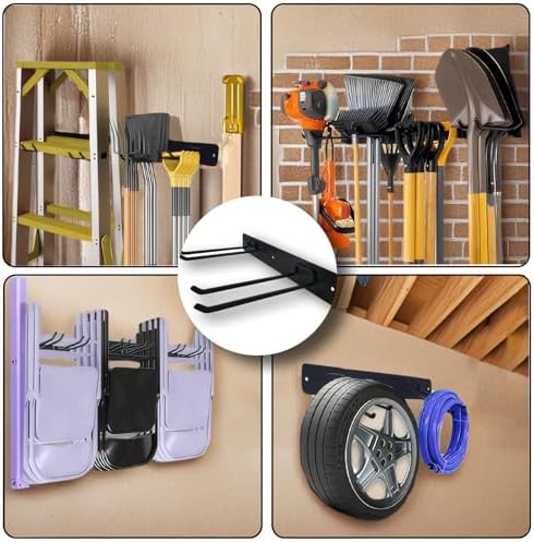 SAMRELAX Garage Tool Organizer Wall Mount 2Pack Hooks