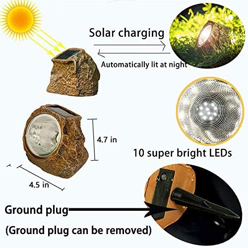 EiGreen Solar Garden Rock Lights 2 Pack