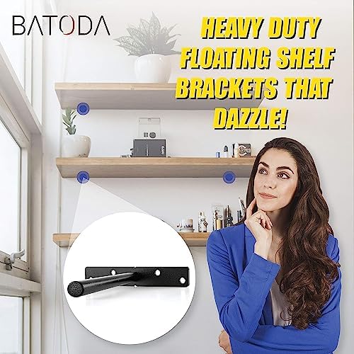 BATODA 8 Inch Heavy Duty Floating Shelf Brackets 16 Pc Set