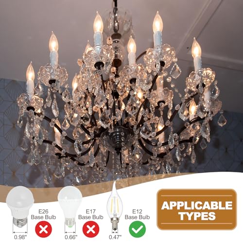 PATIKIL 26 Inch Tall Candle Socket Covers 10Pcs White E12