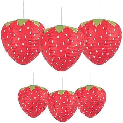Cute Strawberry Paper Lanterns Set of 6PCS