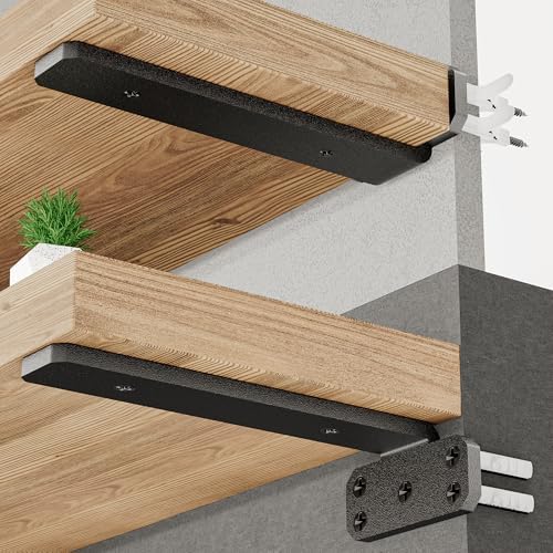 SKYSEN 6 Pack 10 Inch Floating Shelf Bracket Heavy Duty Hidden Design