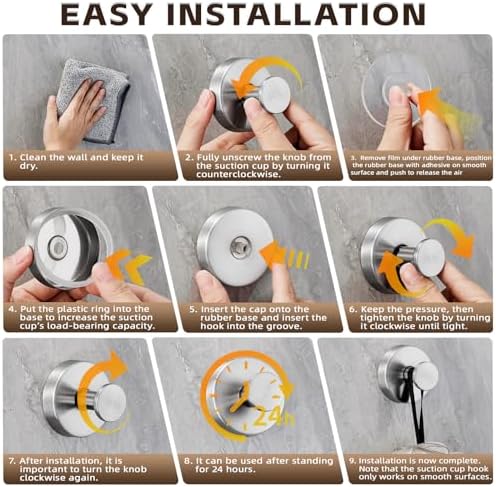 Heavy Duty Suction Cup Hooks for Kitchen Bathroom Shower