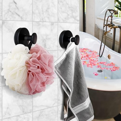 2 Pack Suction Cup Hooks for Bathroom Kitchen and Office