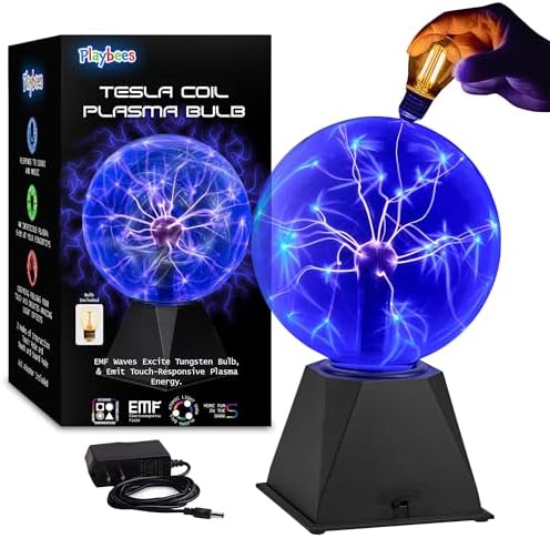 Playbees Blue Plasma Ball 7 Inch Tesla Coil Bulb