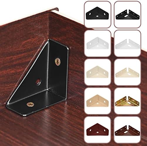 uxcell 4Pcs 66mm x 66mm Angle Corner Brackets with Screws