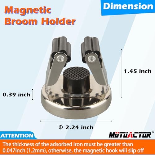 MUTUACTOR Magnetic Broom Holder 2PCS Adjustable