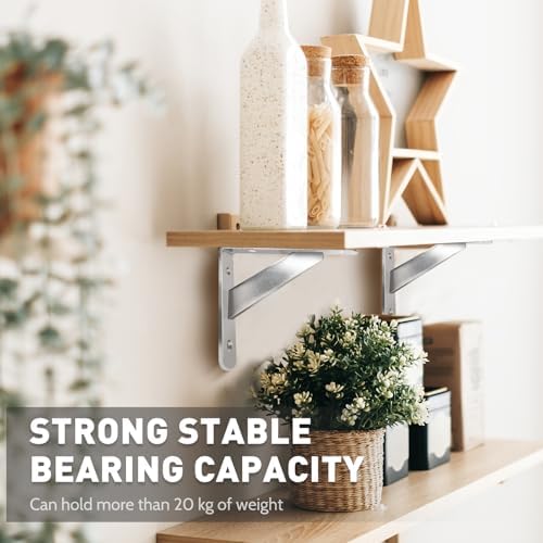 Heavy Duty L Shelf Bracket 2 Pack - 6 Inch Invisible Mounting Hardware