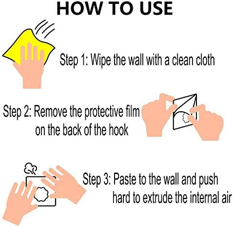12 Pack Heavy Duty Self Adhesive Hooks - 33lb Max