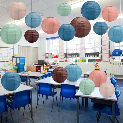 15 Pcs Boho Hanging Paper Lanterns Classroom Decor