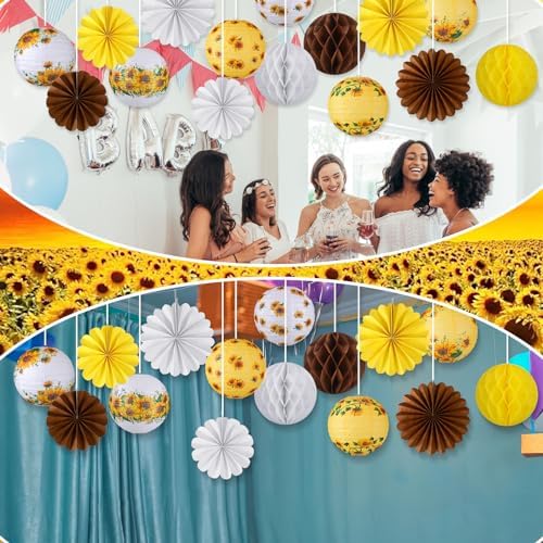 Raiten 18 Pcs Sunflower Party Decor Kit