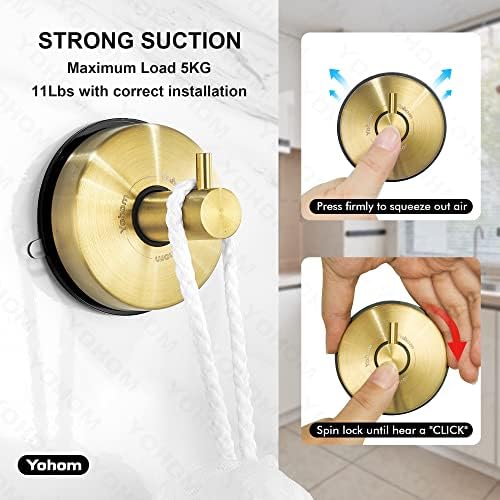 Yohom Suction Cup Hooks for Shower Wall 4Pcs