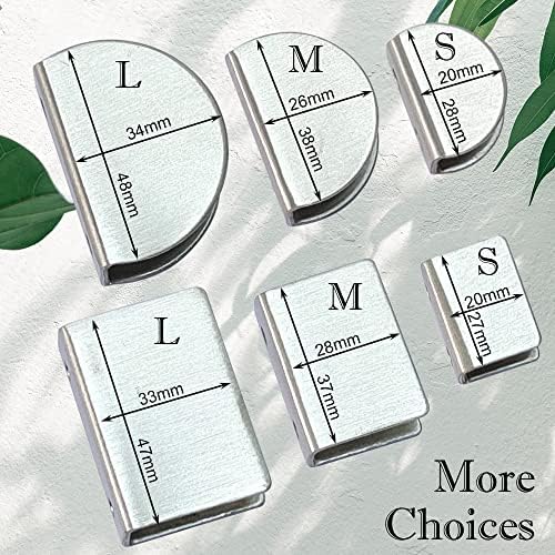 WANLIAN 8 Pcs Brushed Steel Glass Shelf Brackets