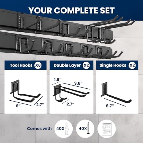 64 Inch All-Metal Garage Tool Wall Mount Organizer
