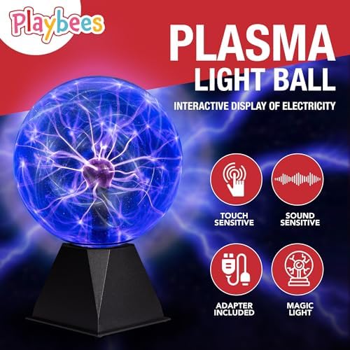 Playbees Blue Plasma Ball 7 Inch Tesla Coil Bulb