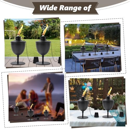 4 Pack Upgraded Tabletop Torches with Wicks and Funnel