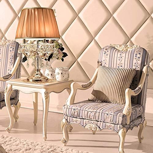 Telescope LED Desk Lamp with Crystal Base and Pleated Fabric Shade
